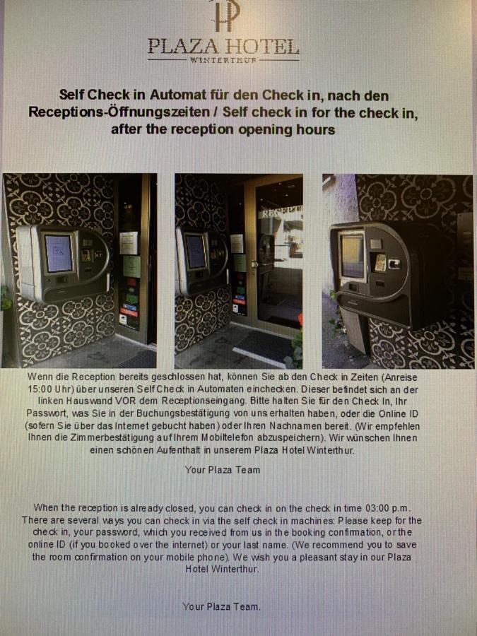 Plaza Hotel Winterthur Eksteriør bilde